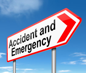 Obraz premium Accident and Emergency sign.