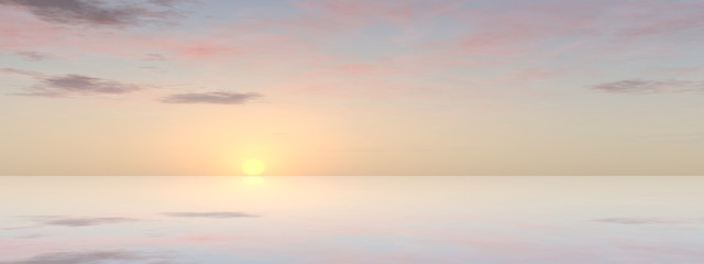 Fototapeta premium Conceptual sunset sky and water reflection