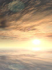 Obraz premium Conceptual sunset sky and water reflection