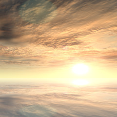 Fototapeta na wymiar Conceptual sunset sky and water reflection