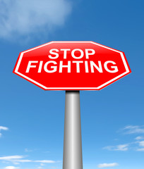 Stop fighting concept.