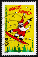 Postage stamp France 1998 Santa Claus, New Year