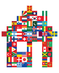 house made of flag icons