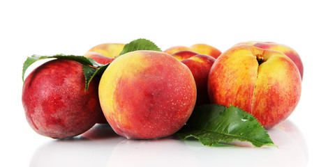 Peaches isolated on white