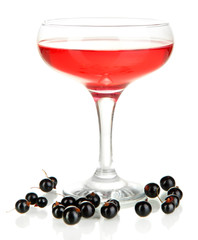 Jelly with fresh berries isolated on white