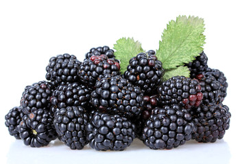 Sweet blackberries isolate on white