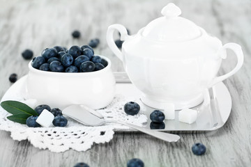 Blueberries in plate