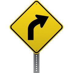 Curve ahead sign