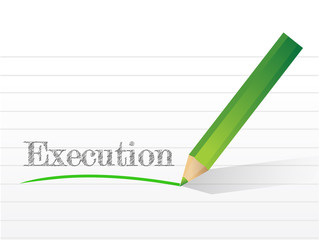 execution written on a notepad paper. illustration