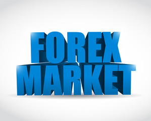 forex market 3d text sign illustration
