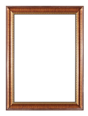 retro brown wooden picture frame on easel