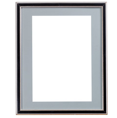 old black narrow picture frame with grey mat