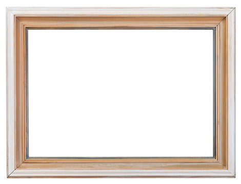 simple white pained old wooden picture frame