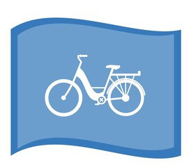 Vélo de ville dans un drapeau