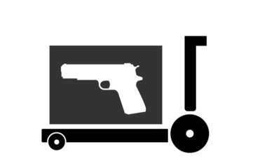 Arme à feu dans un chariot de livraison