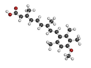 Acitretin psoriasis drug, chemical structure.