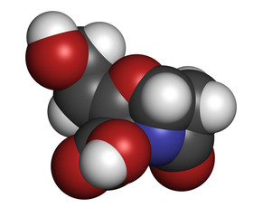 Clavulanic acid beta-lactamase blocker drug, chemical structure.