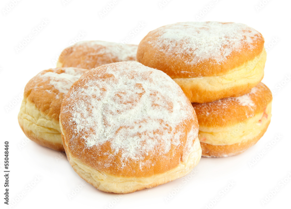 Poster tasty donuts, isolated on white