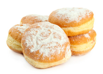 Obraz na płótnie Canvas Tasty donuts, isolated on white