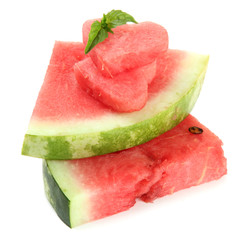 Fresh ripe watermelon isolated on white