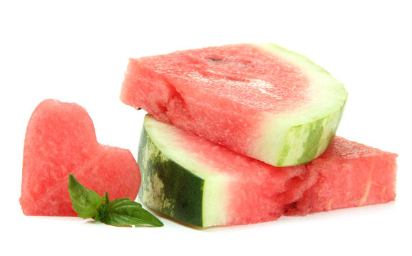 Fresh ripe watermelon isolated on white