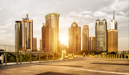 Obraz na płótnie Canvas Shanghai Lujiazui Financial Center skyscraper