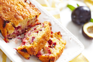 Plum oatmeal cake
