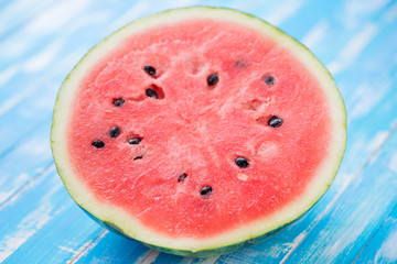 Watermelon cross section, horizontal shot