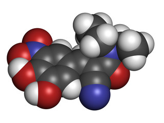 Entacapone Parkinson's disease drug, chemical structure.