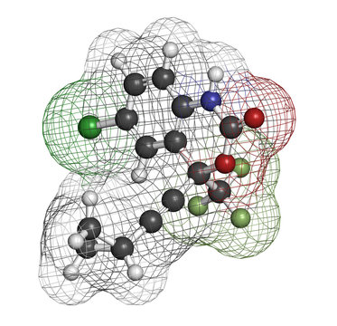 Efavirenz HIV drug (NNRTI class), chemical structure.
