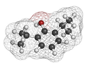 Propofol anesthetic drug, chemical structure.