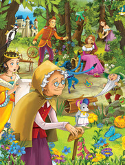 Obraz na płótnie Canvas The fairy tales mush up - castles knights fairies
