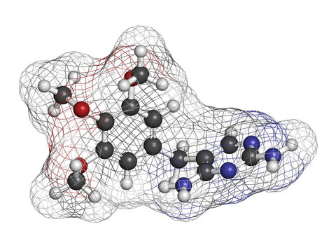 Trimethoprim Antibiotic Drug, Chemical Structure.