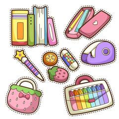 school set. set of different school items