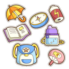 school set. set of different school items