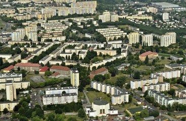 Fototapeta na wymiar Aerial view of housing estates in Bydgoszcz - Poland