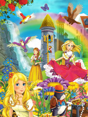 Obraz na płótnie Canvas The fairy tales mush up - castles knights fairies