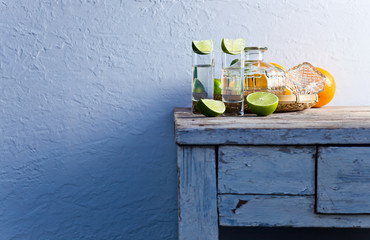 tequila and citrus fruits