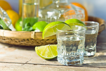 tequila and citrus fruits