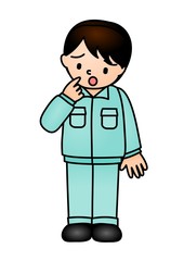 作業員　困る