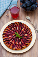 Tart with plums