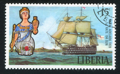 Figurehead and sailing ship Royal Adelaide