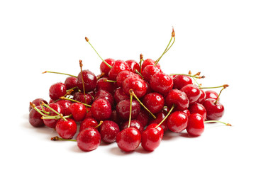 Obraz na płótnie Canvas Heap of sweet cherries
