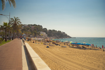 Lloret de Mar beach, Spain - 55058208