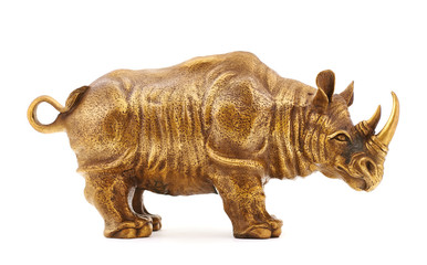 Fototapeta na wymiar Rhinoceros rhino sculpture isolated