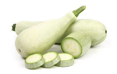 Fresh marrow vegetable and slices.