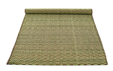 Rolled straw mat isolated