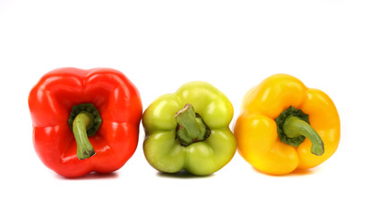 Three colored peppers