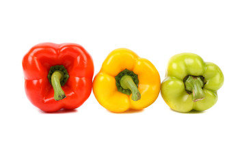 Three colored peppers