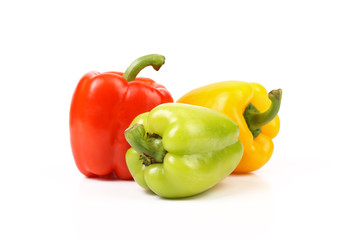 Three colored peppers